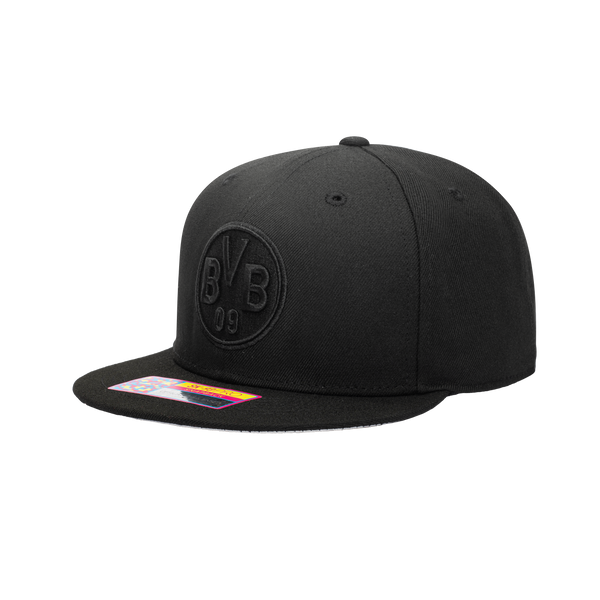 Side view of black Borussia Dortmund Dusk Snapback