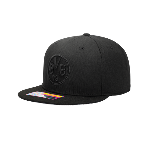 Side view of black Borussia Dortmund Dusk Snapback