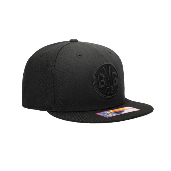 Side view of black Borussia Dortmund Dusk Snapback