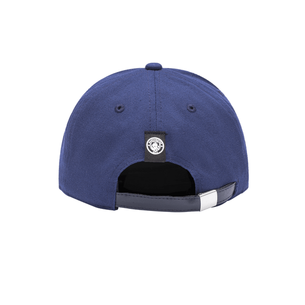 Manchester City Swatch Classic Adjustable in unstructured low crown, curved peak brim, and adjustable flip buckle closure, in Navy