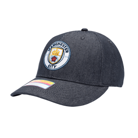 Manchester City 541 Adjustable with high crown, curved peak brim, and adjustable buckle strap closure, in Navy