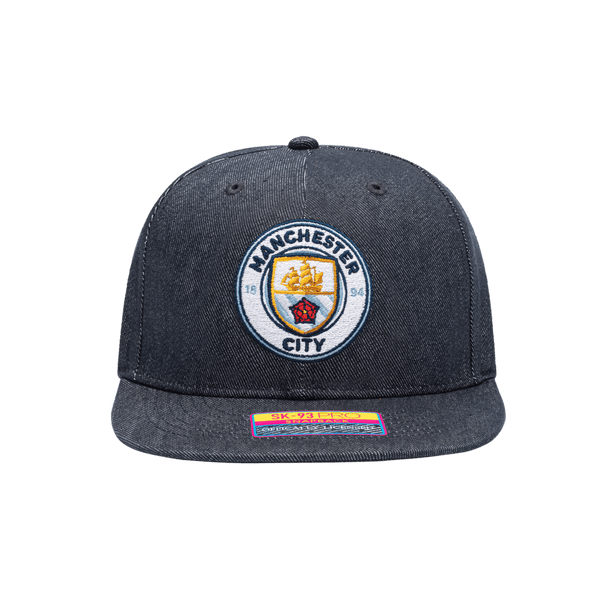 Manchester City 541 Snapback with high crown, flat peak brim, and snapback closure, in Navy